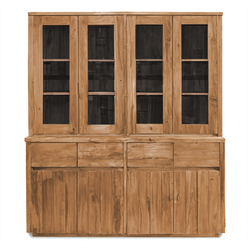 Bridge Vitrine aus recyceltem Teakholz, 200 cm