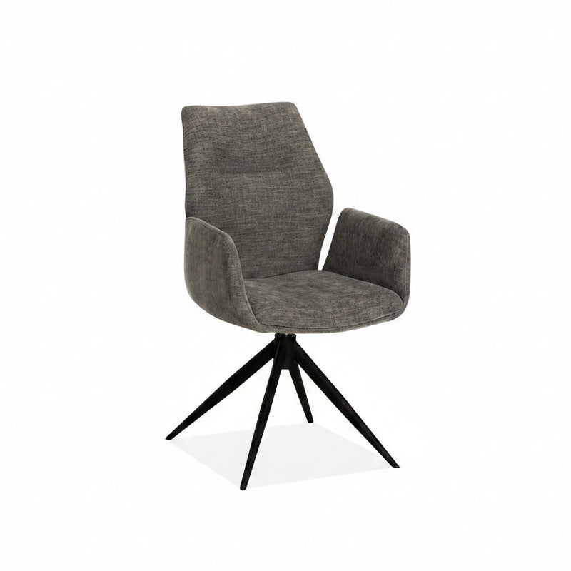 Drehbarer Esszimmer Stuhl Pueblo Mikrostoff in 3 Farben Schwarz-Anthrazit Silbergrau Beige