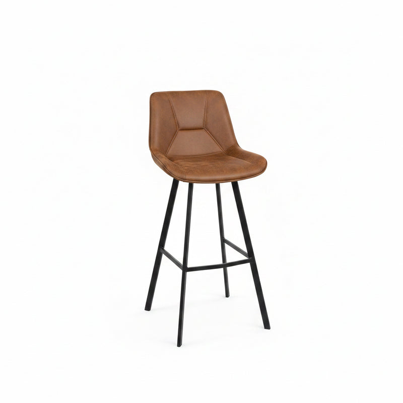 Barstuhl mit Griff Mikrofaser Köln in 3 Farben Anthrazit Cognac-Braun Grün