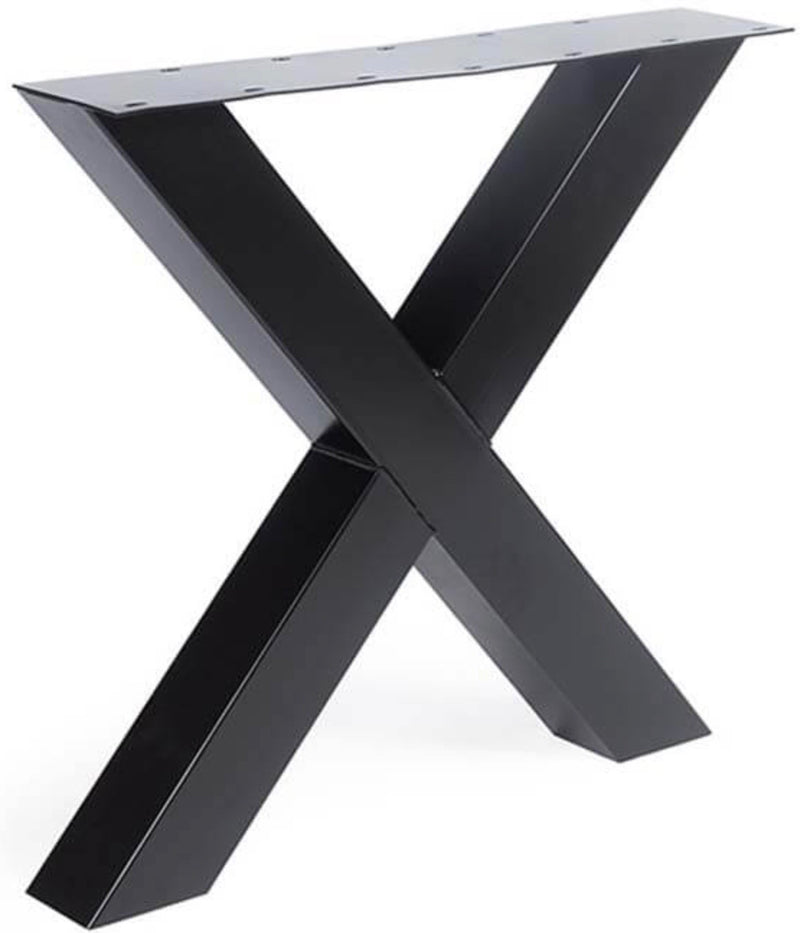 Pied de table à manger en métal Set Ironline Regular X en 3 couleurs : noir, blanc, gris