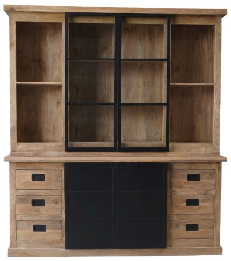 XXL Buffetschrank Bombay Mangoholz natur massiv Industrial Style 200 cm