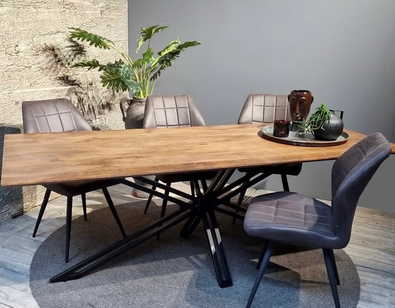 Mangoholz Tischplatte Schweizer Kante 3cm in 120 140 160 180 200 220 cm