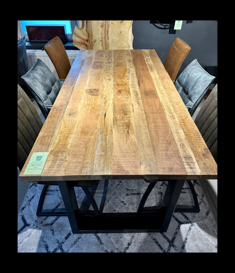 Mangoholz Tischplatte Bombay Gerade Kante 4cm in 160 180 200 220 240 cm