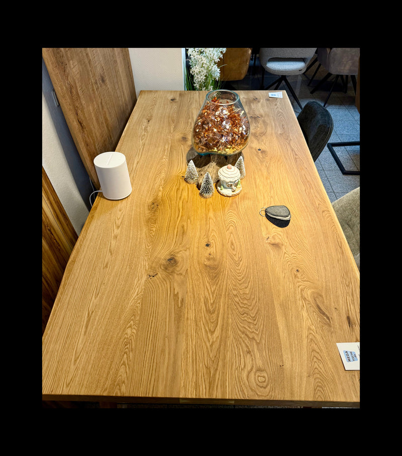 Esstischplatte Olpe Eiche massiv 180 bis 300 cm in 4,5 cm Dicke Holz geölt 7 Größen