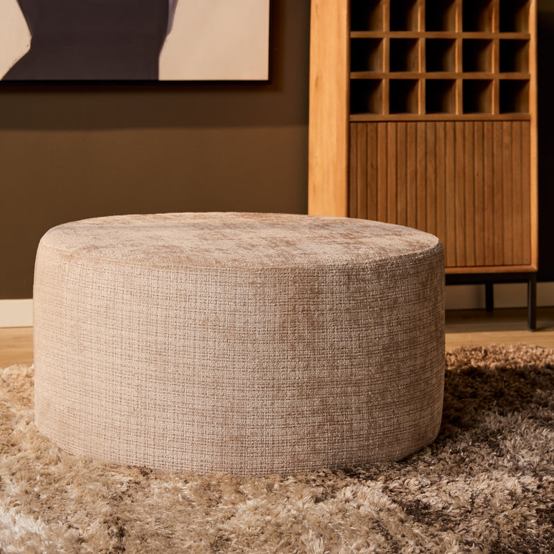 Hocker rund Beige 80 cm Cremona 14