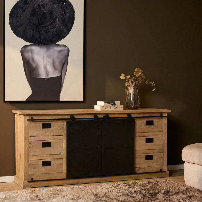 Sideboard Fresno Natur Mangoholz in 2 Größen