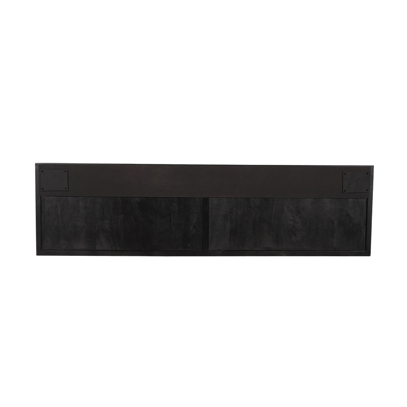 TV-Lowboard New York Mangoholz massiv, Schwarz, 120 bis 280 cm