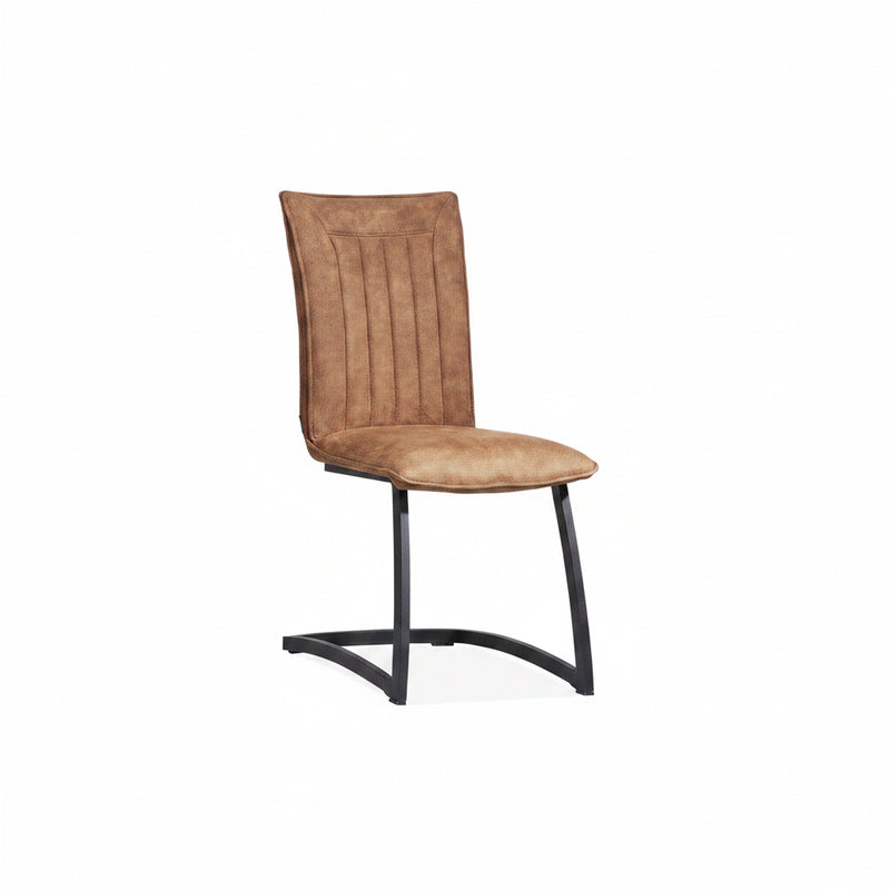 Freischwinger Stuhl Amaro Kunstleder in 3 Farben Cognac Grün Anthrazit mit Metallgestell