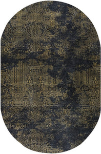 Teppich Kedmar oval Vintage Design gold-braun schwarz in 160x230cm