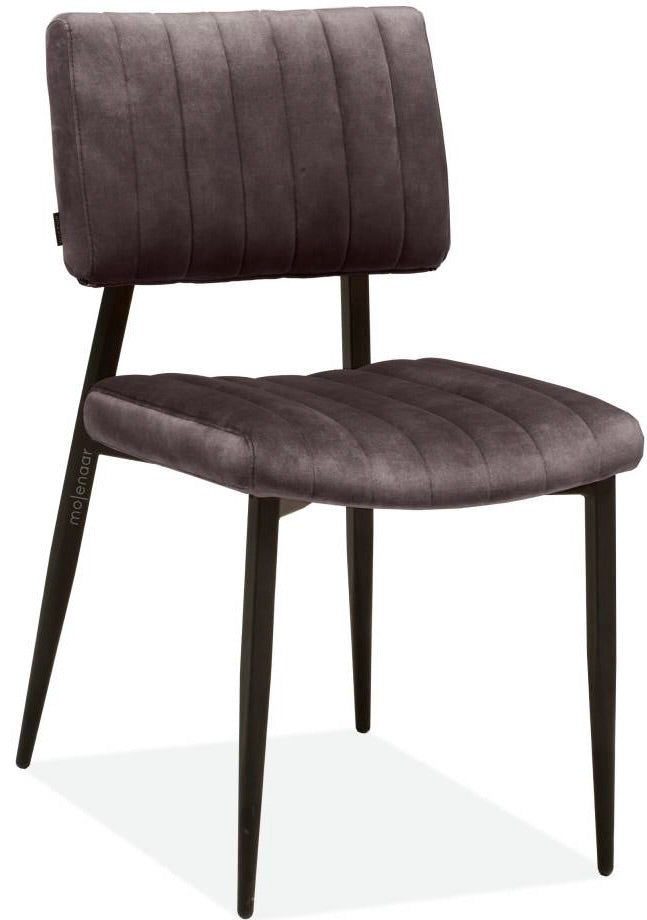 Chaise Ivanka Velours en 3 couleurs ocre-jaune vert gris anthracite avec piètement métallique