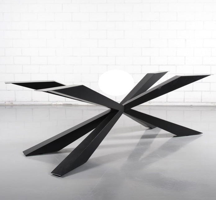 Sparky Spider konisch Metall Gestell schwarz lackiert für Tischplatten ab 200 bis 300 cm