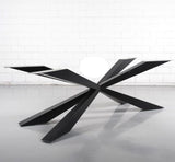 Sparky Spider konisch Metall Gestell schwarz lackiert für Tischplatten ab 200 bis 300 cm