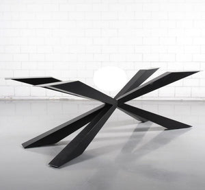 Sparky Spider konisch Metall Gestell schwarz lackiert für Tischplatten ab 200 bis 300 cm