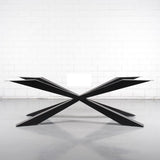 Sparky Spider konisch Metall Gestell schwarz lackiert für Tischplatten ab 200 bis 300 cm