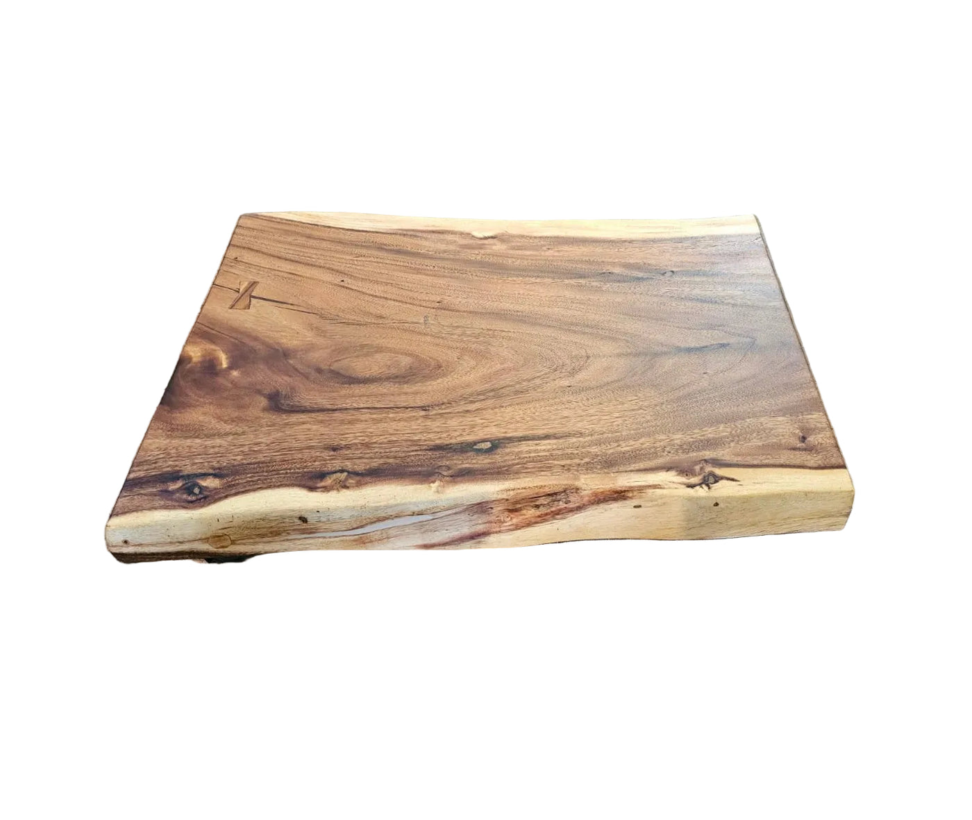 Plateau de table en bois de Suar massif Mammut 120 de long et 8 cm, huilé