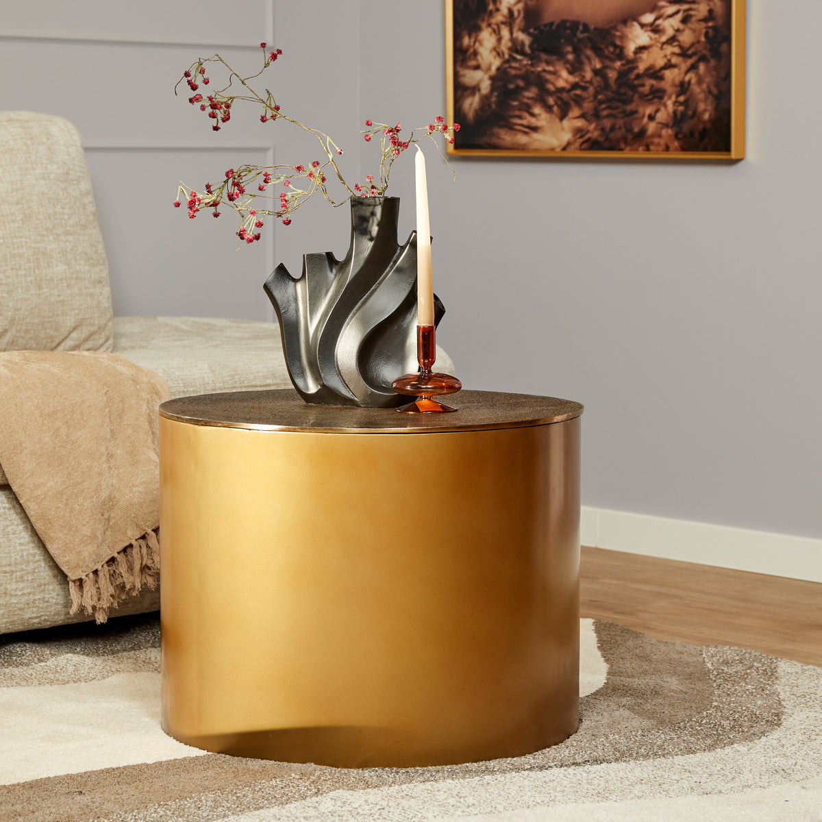 Couchtisch Fiore Gold Aluminium 60 cm