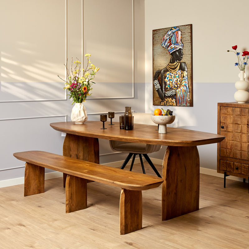 Esszimmerbank Tense Natur Mangoholz 280 cm