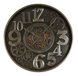 100 cm Bangkok XXL Wanduhr grau silber gold  mit Zahnrädern