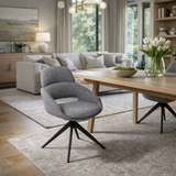 Drehbarer Esszimmer Stuhl Martin Mikrostoff in 4 Farben hellgrau beige taupe graugrün
