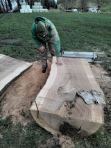 180 cm Edel Esche Baumstamm Tischplatte Holzplatte 5 cm massiv naturbelassene Baumkante