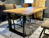 4 cm Esstisch Jakarta Mango 160 bis 240 Holz mit U Metall Gestell massiv 5 Größen