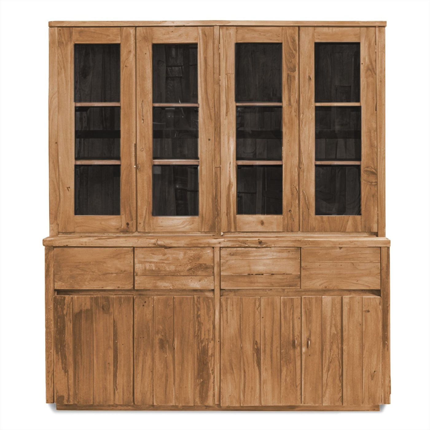 Bridge Vitrine aus recyceltem Teakholz, 200 cm