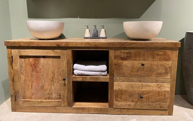 Badezimmerschrank mit Tür und Schubladen, 180 cm