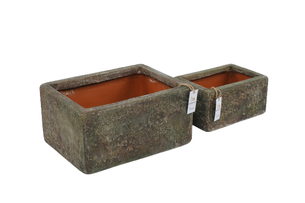 Patina-Töpfe rechteckig, 2er-Set