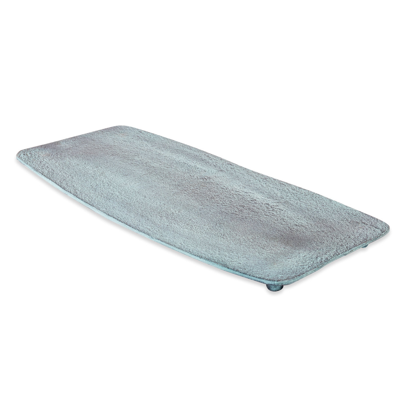 Dekoteller rechteckig Blau-Patina, Groß