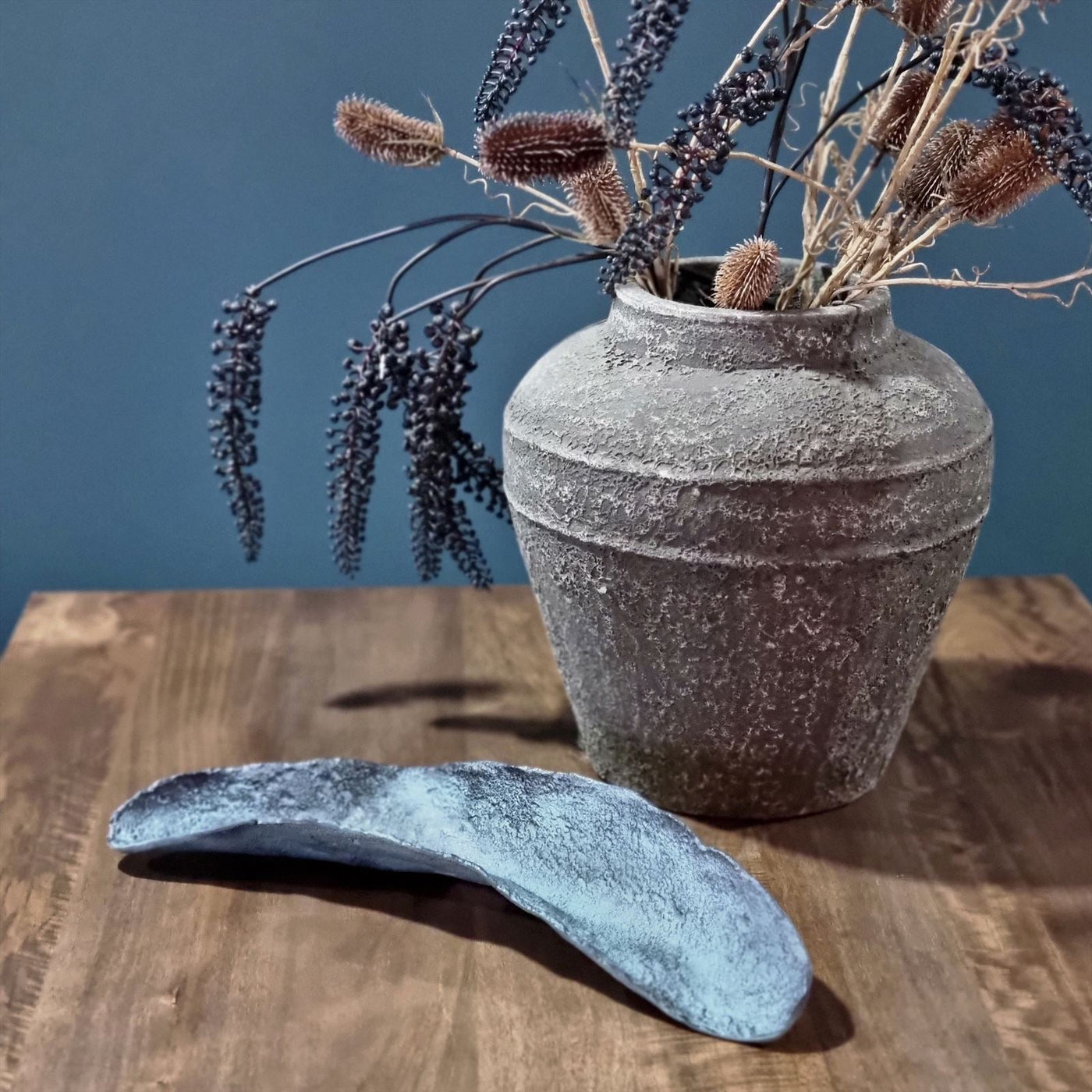 Dekotablett Blau-Patina