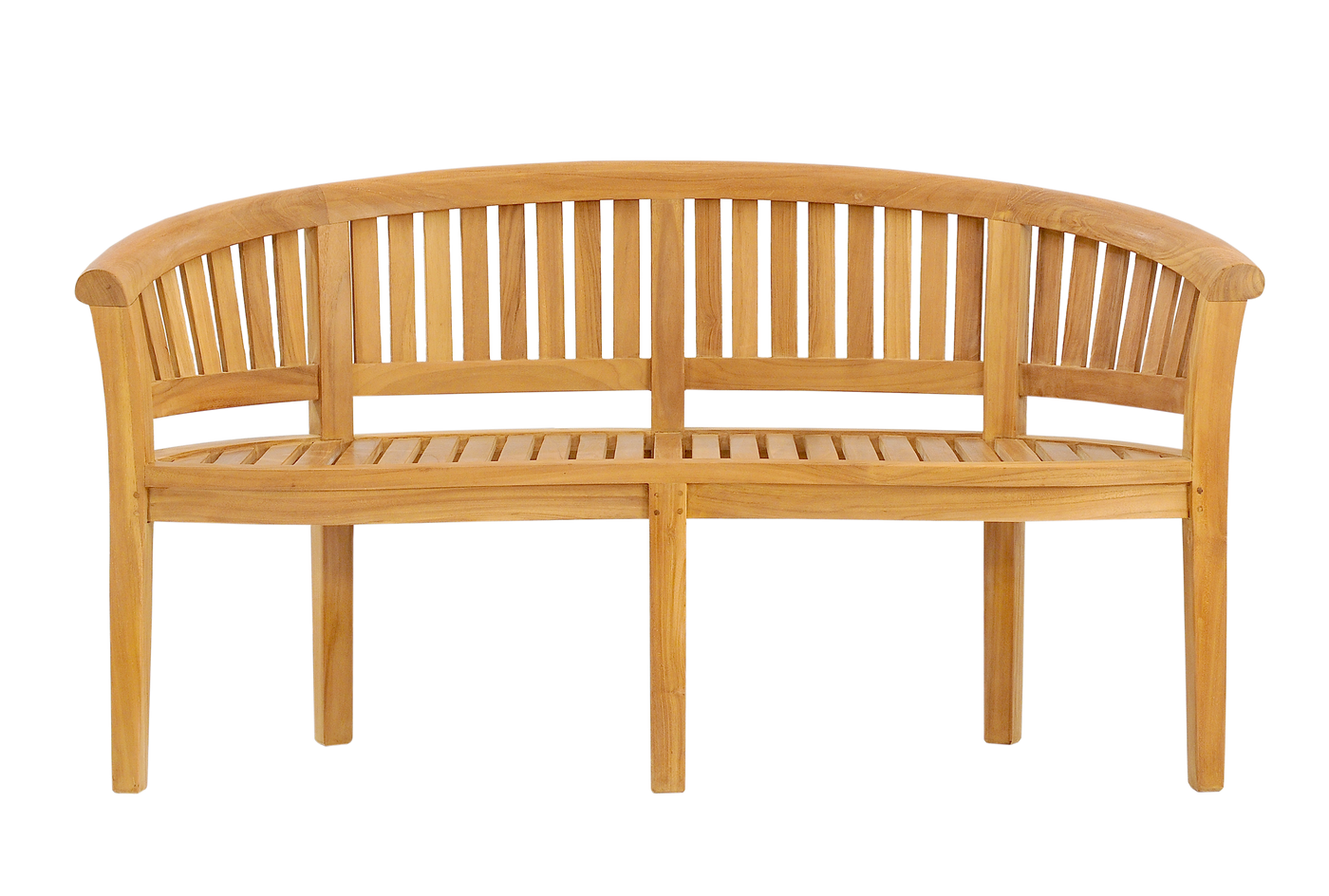 Gartenbank Bananenform, Teakholz
