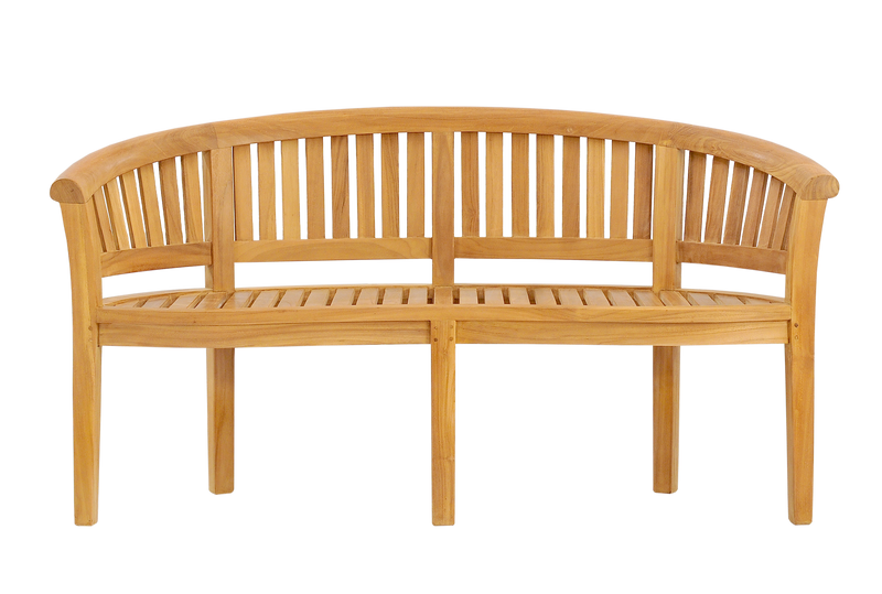 Gartenbank Bananenform, Teakholz