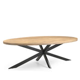 Ellips Esstisch 25+25, Mangoholz