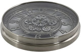 Horloge murale à engrenages Berlin mécanisme mobile animation argent gris 55 cm utilisable en extérieur