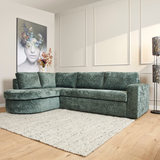 MySofa Alma Ecksofa Grün Divan links + 2,5 Sitzer