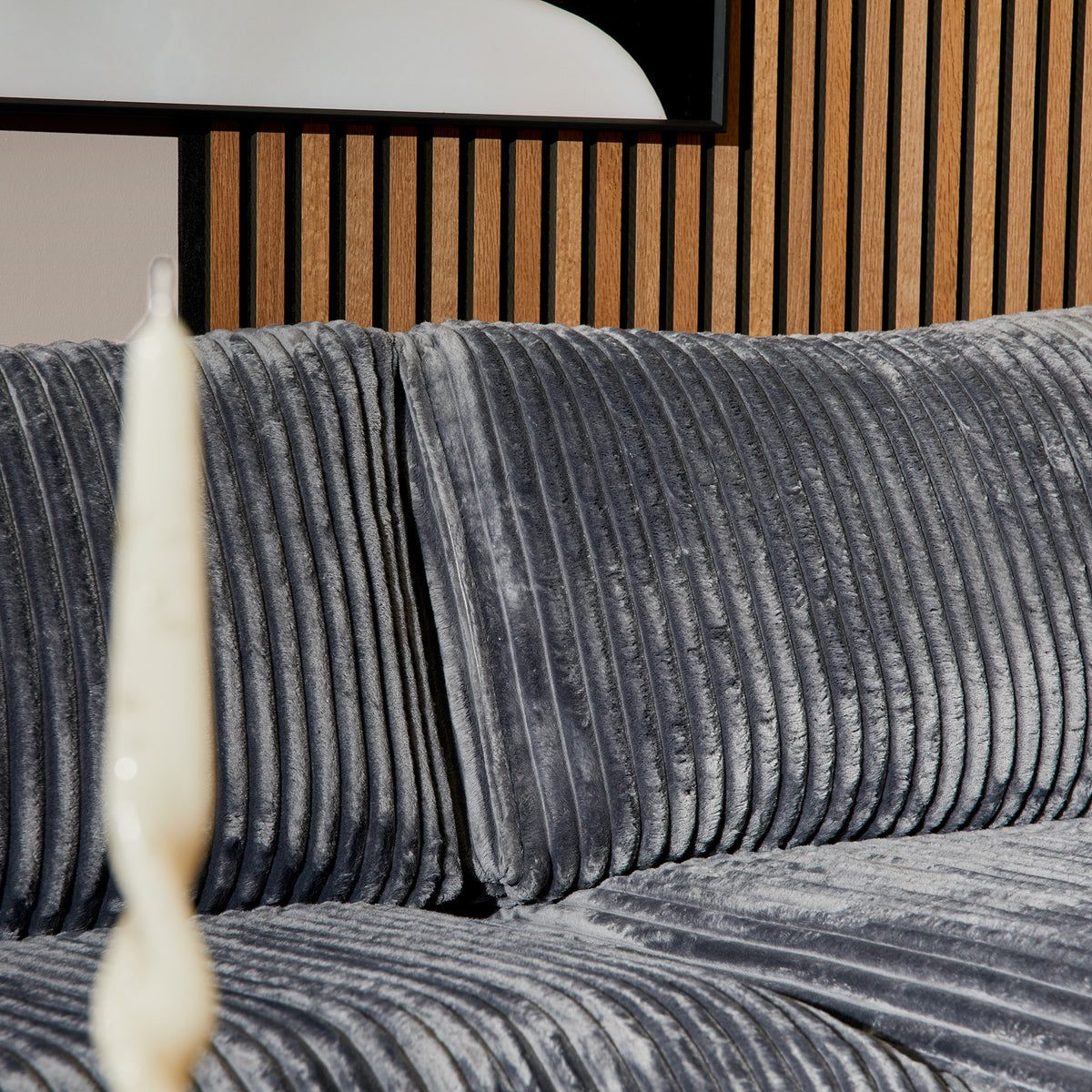 MySofa Teddy Ecksofa Anthrazit 2,5 Sitzer + Divan rechts