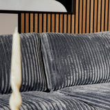 MySofa Teddy Ecksofa Anthrazit Divan links + 2,5 Sitzer