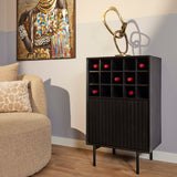 Weinschrank Madison Schwarz Mangoholz 55 cm