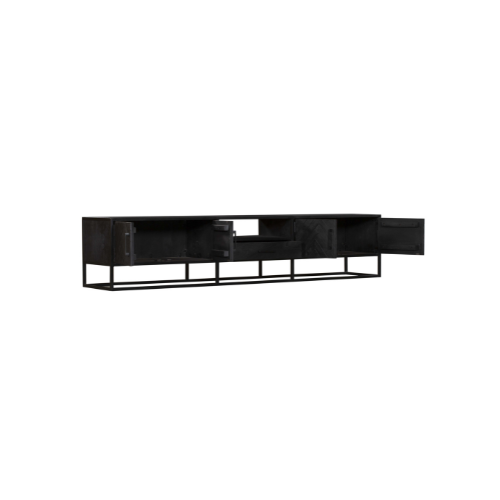 TV-Lowboard New York Schwarz Mangoholz 240 cm