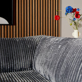 MySofa Teddy Ecksofa Anthrazit Divan links + 2,5 Sitzer