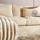 MySofa Teddy Ecksofa Beige Divan links + 2,5 Sitzer