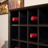 Weinschrank Madison Schwarz Mangoholz 55 cm
