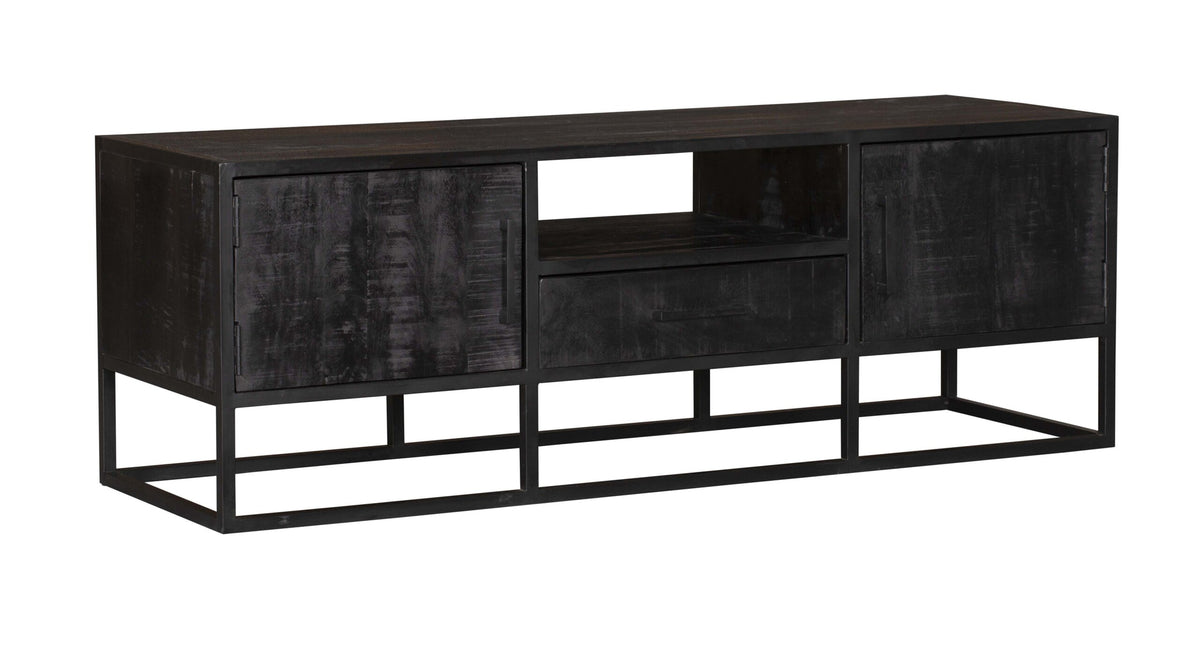 TV-Lowboard Denver Schwarz Mangoholz 145 cm
