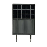 Weinschrank Madison Schwarz Mangoholz 55 cm