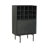 Weinschrank Madison Schwarz Mangoholz 55 cm