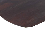 Bootsform Esstisch Alore Eiche dunkelbraun Dänisch oval 200 240 280 cm Schweizer Kante mit Mikado Gestell gold schwarz