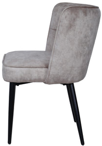 Stuhl Marth Samt in 3 Farben Cognac-braun creme-beige anthrazit-grau mit Metallgestell
