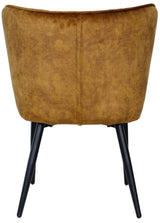 Stuhl Marth Samt in 3 Farben Cognac-braun creme-beige anthrazit-grau mit Metallgestell