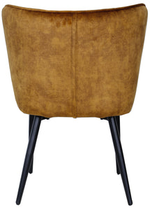 Stuhl Marth Samt in 3 Farben Cognac-braun creme-beige anthrazit-grau mit Metallgestell