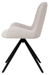 360 Grad Esszimmer Stuhl Leander Teddy Stoff in 3 Farben Cream Beige Rust drehbar